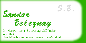 sandor beleznay business card